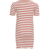 Minimalisma Bird Dress Poppy Red And Cream Stripes