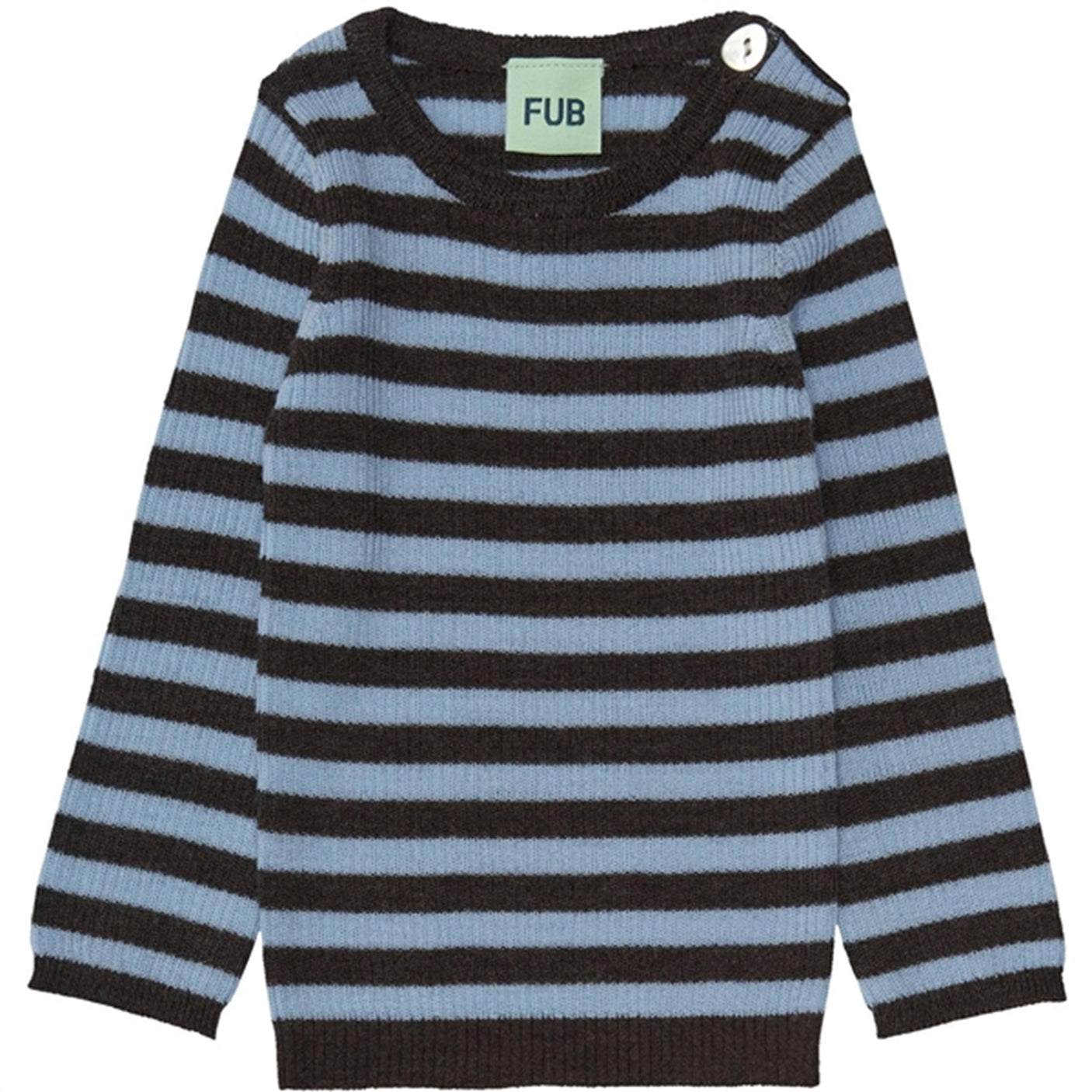 FUB Baby Rib Blouse Chcoclate/Sky