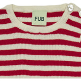 FUB Baby Rib Body Ecru/Bright Red