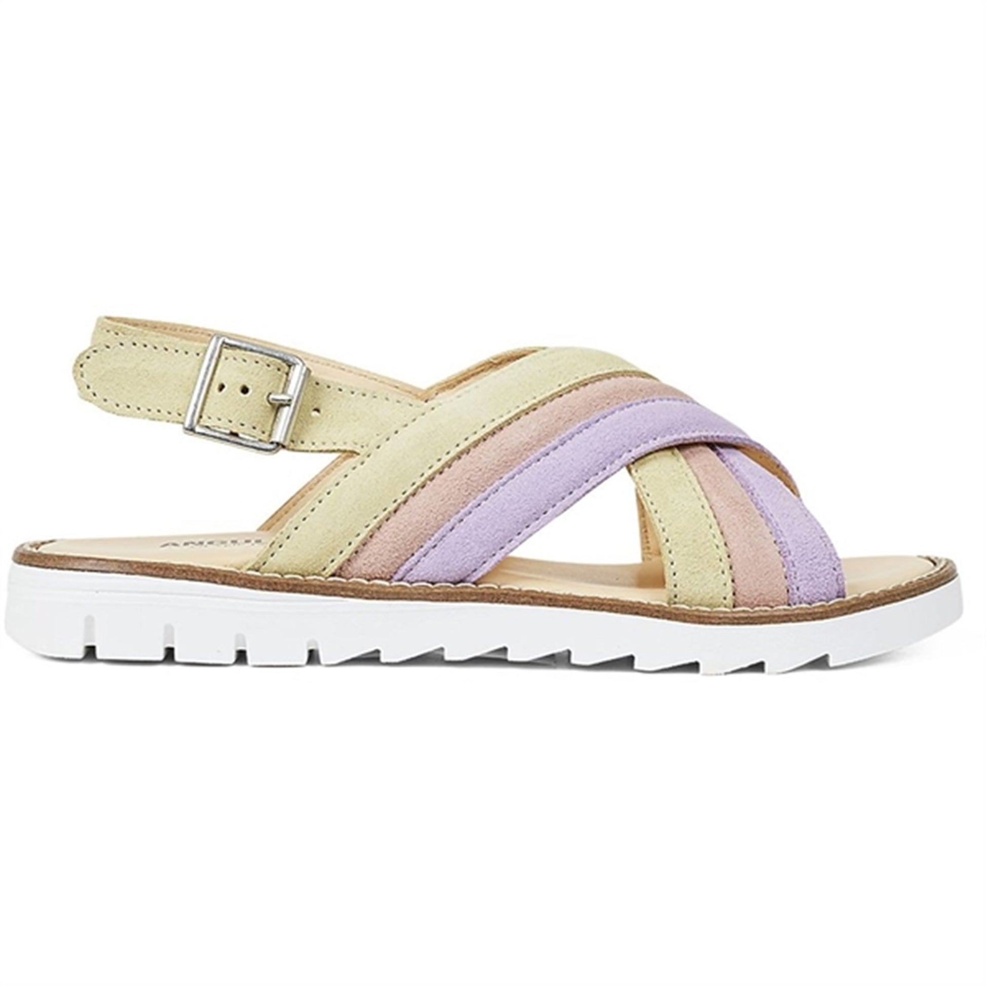 Angulus Sandal W. Open Toe And Buckle Lilac/Peach/Light Yellow