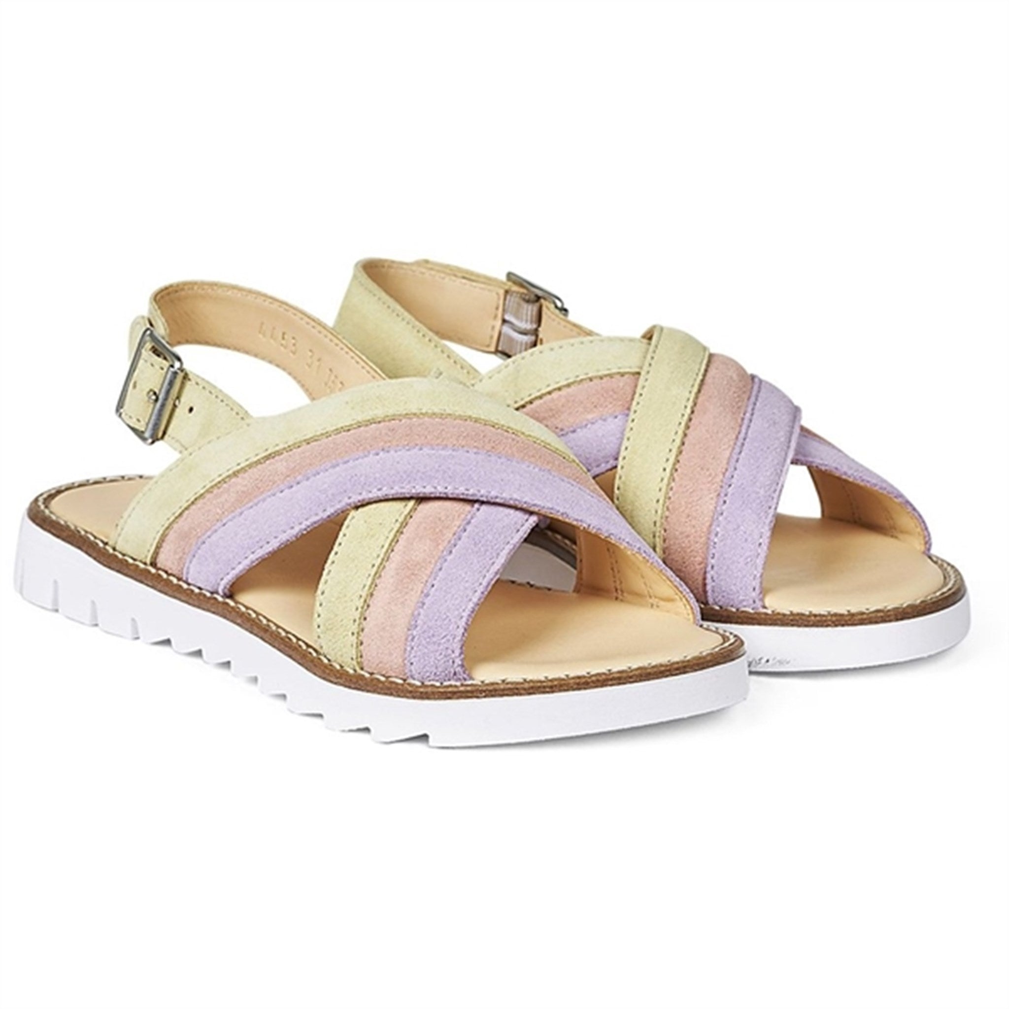 Angulus Sandal W. Open Toe And Buckle Lilac/Peach/Light Yellow