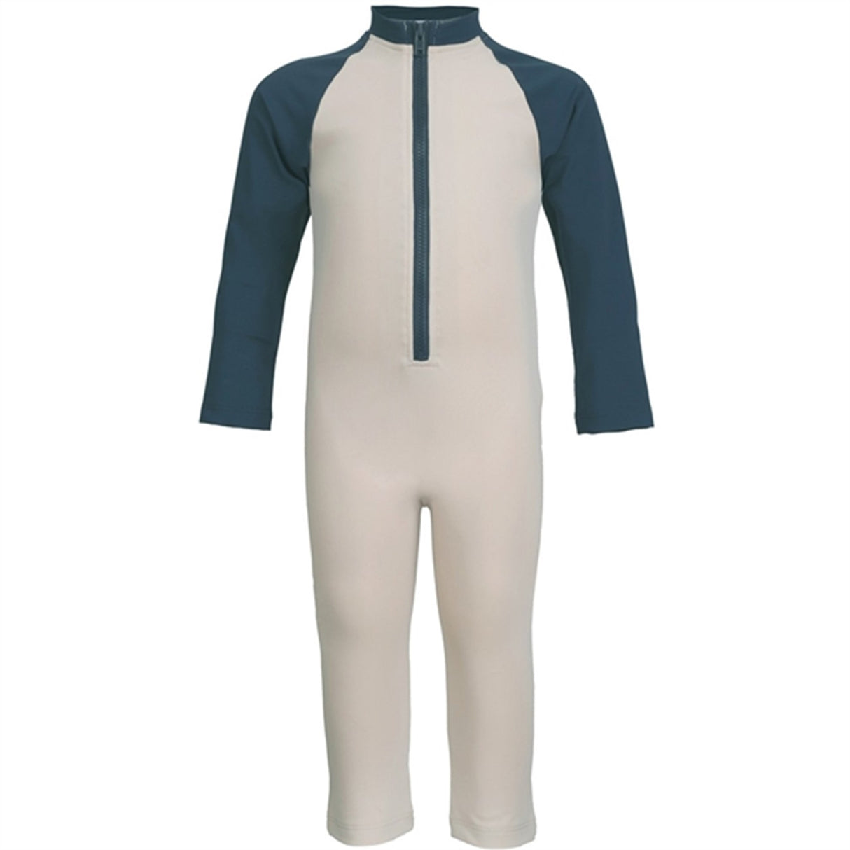 Petit Crabe Latte/Blue Multi Color Onesie with Zipper