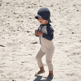 Petit Crabe Latte/Blue Multi Color Onesie with Zipper
