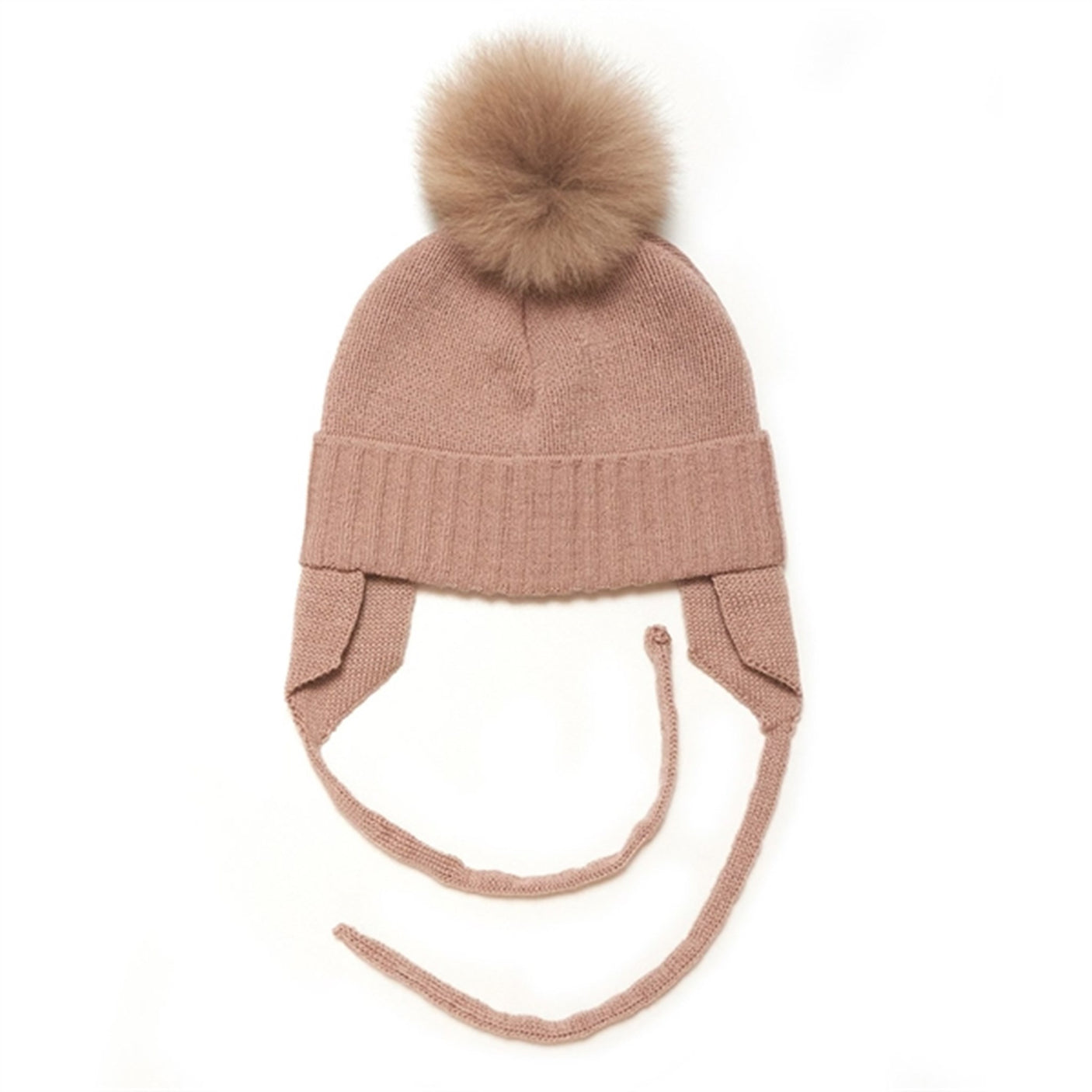 Huttelihut Bonnet Wool Knit Alpaca Pompom Chullu Dusty Rose