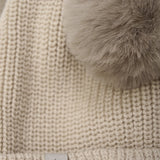 Huttelihut Hat Knit w. Pompoms Light Camel