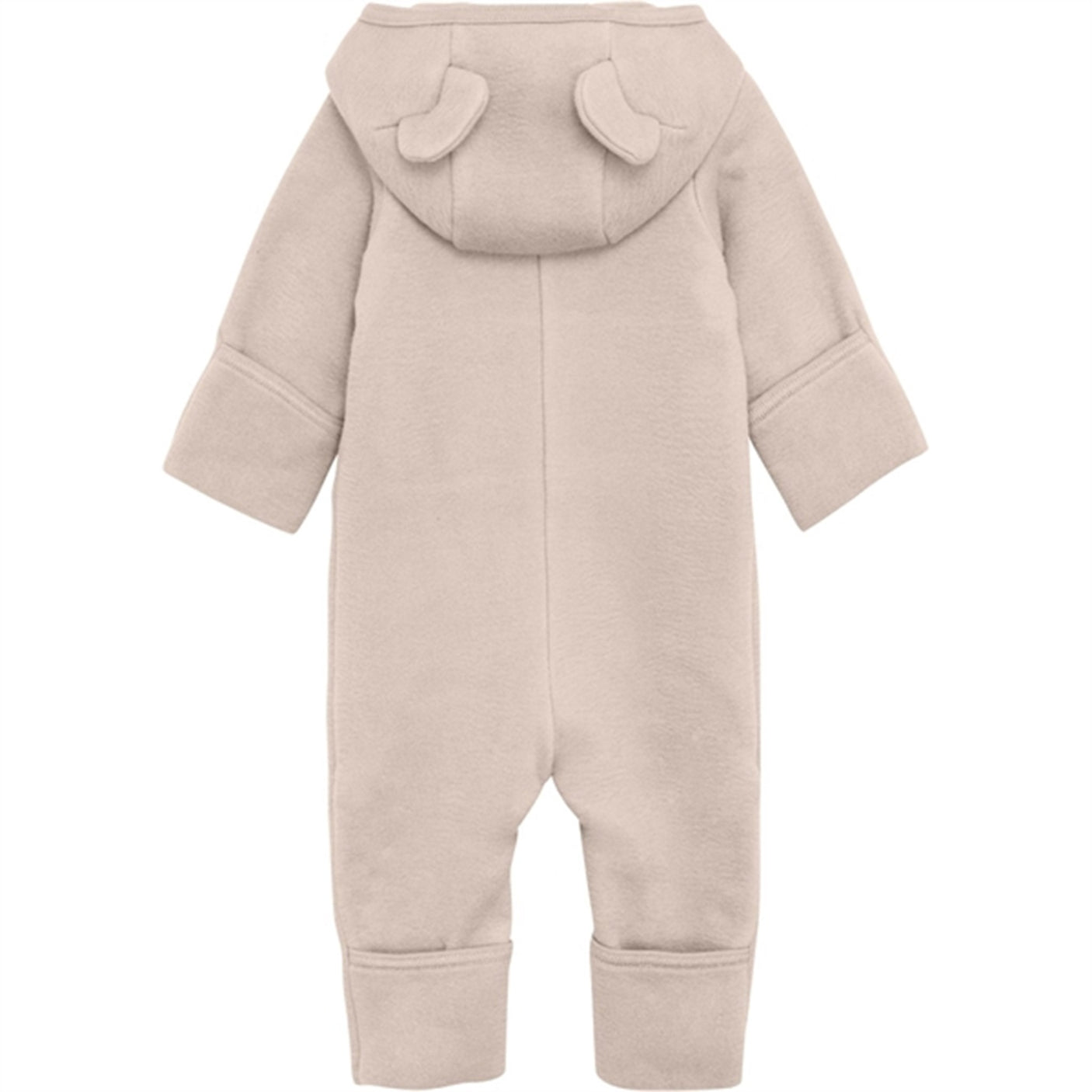Huttelihut Pram Suit Ears Cotton Fleece Almond Peach
