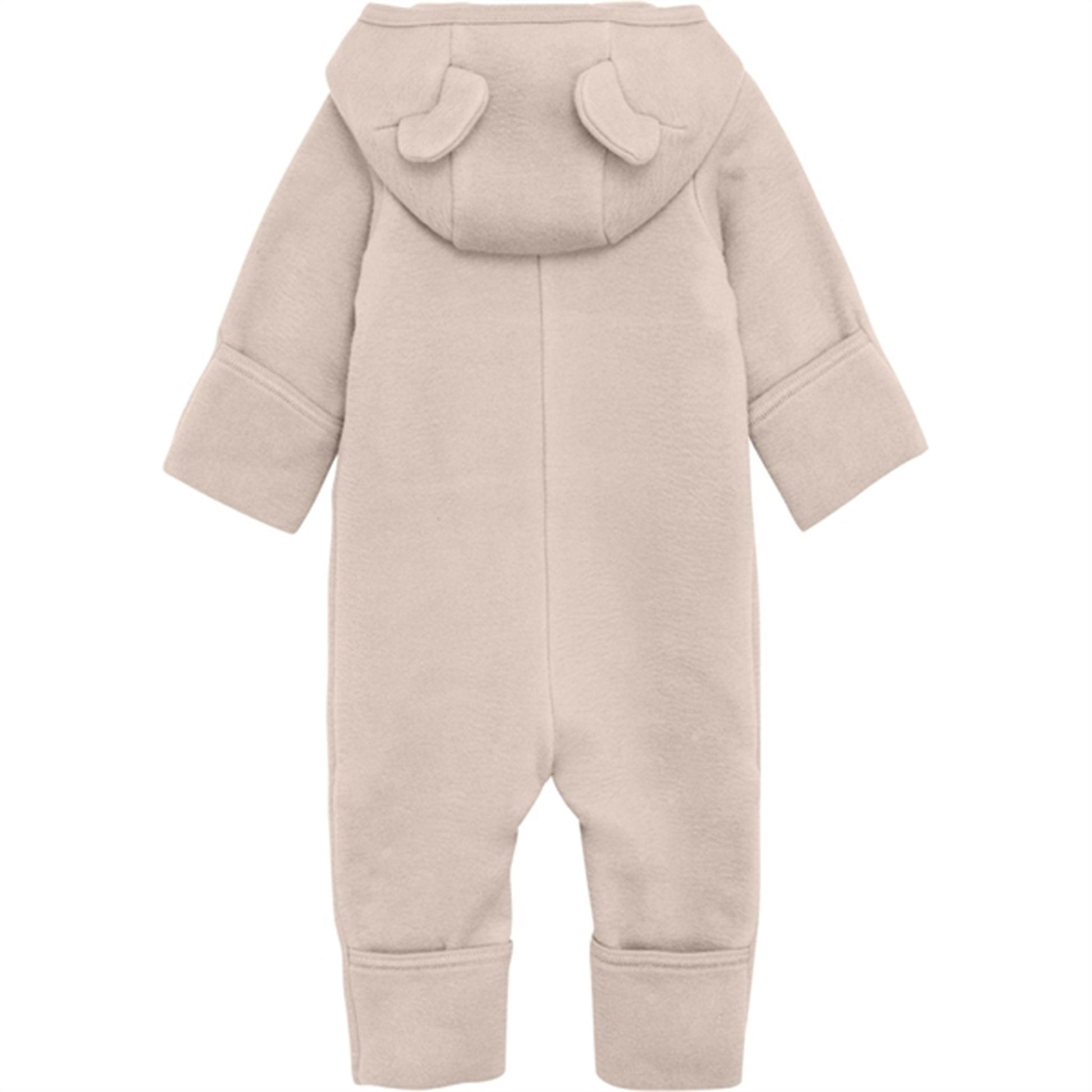 Huttelihut Pram Suit Ears Cotton Fleece Almond Peach