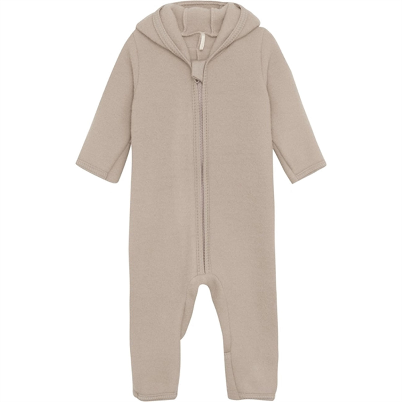 Huttelihut Pram Suit Ears Wool Fleece Dust Melange