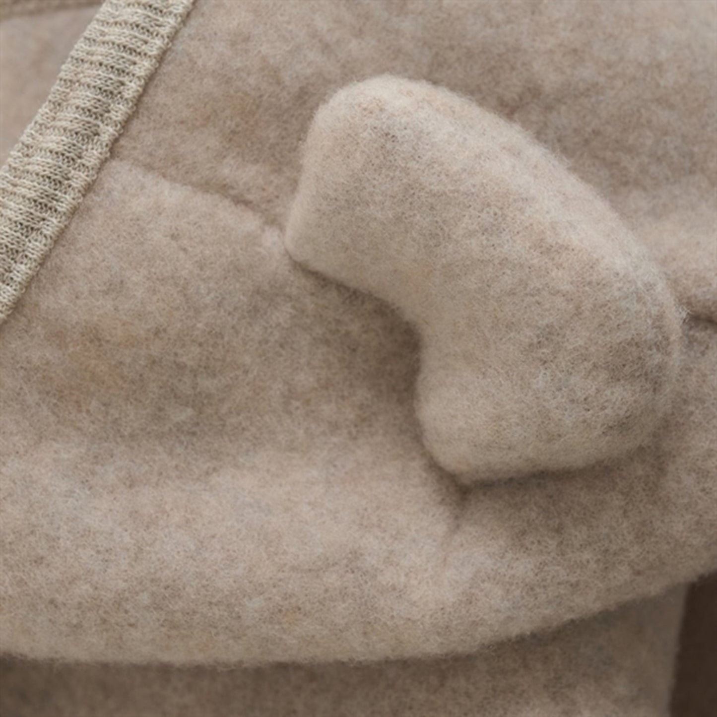 Huttelihut Pram Suit Ears Wool Fleece Dust Melange