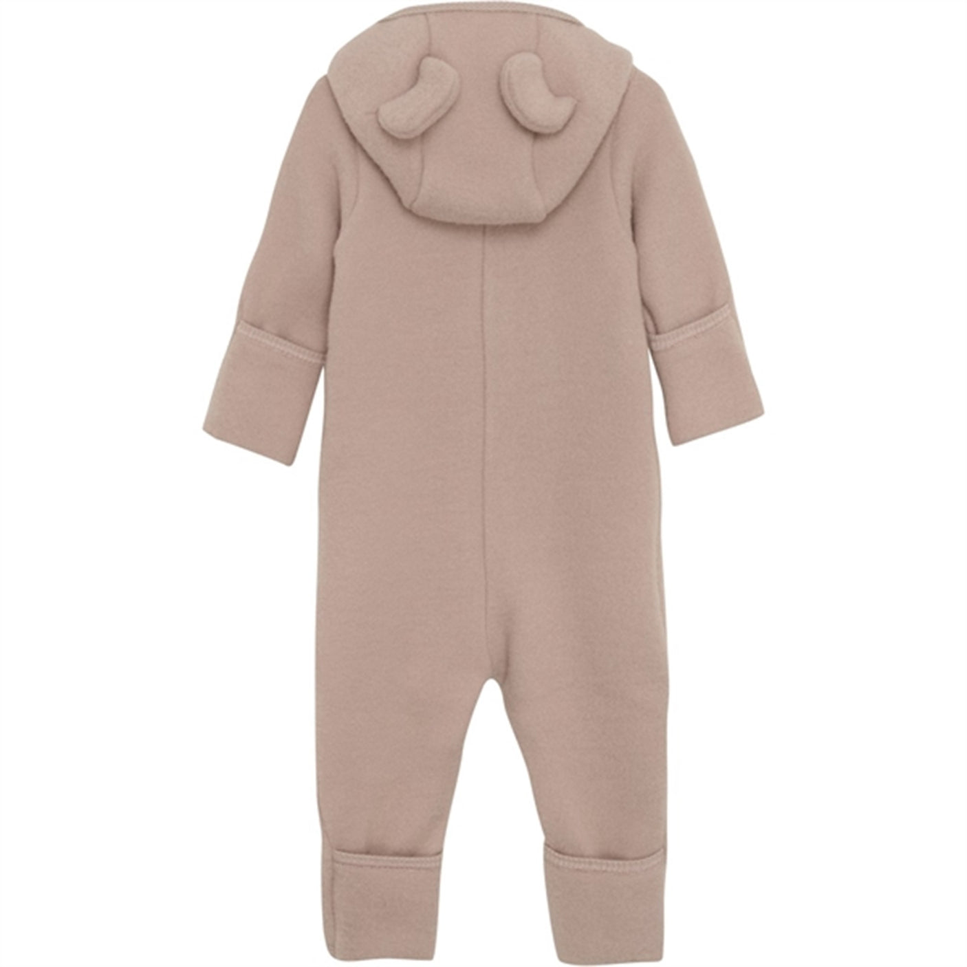 Huttelihut Pram Suit Ears Wool Fleece Mahogany Rose