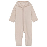 Huttelihut Pram Suit Ears Cotton Fleece Camel Melange