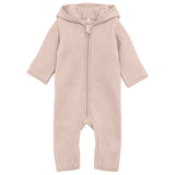 Huttelihut Pram Suit Ears Cotton Fleece Almond Peach
