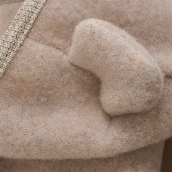 Huttelihut Pram Suit Ears Wool Fleece Dust Melange