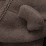 Huttelihut Pram Suit Ears Wool Fleece Dark Brown Melange