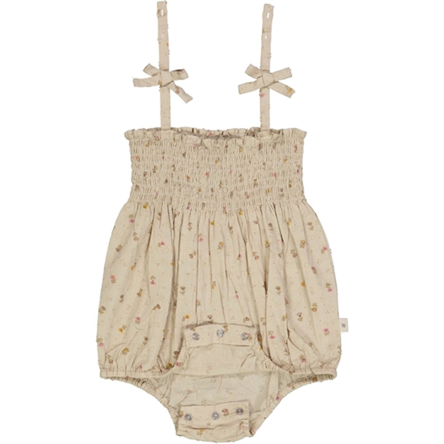 Wheat Fossil Flowers Dot Lucie Romper