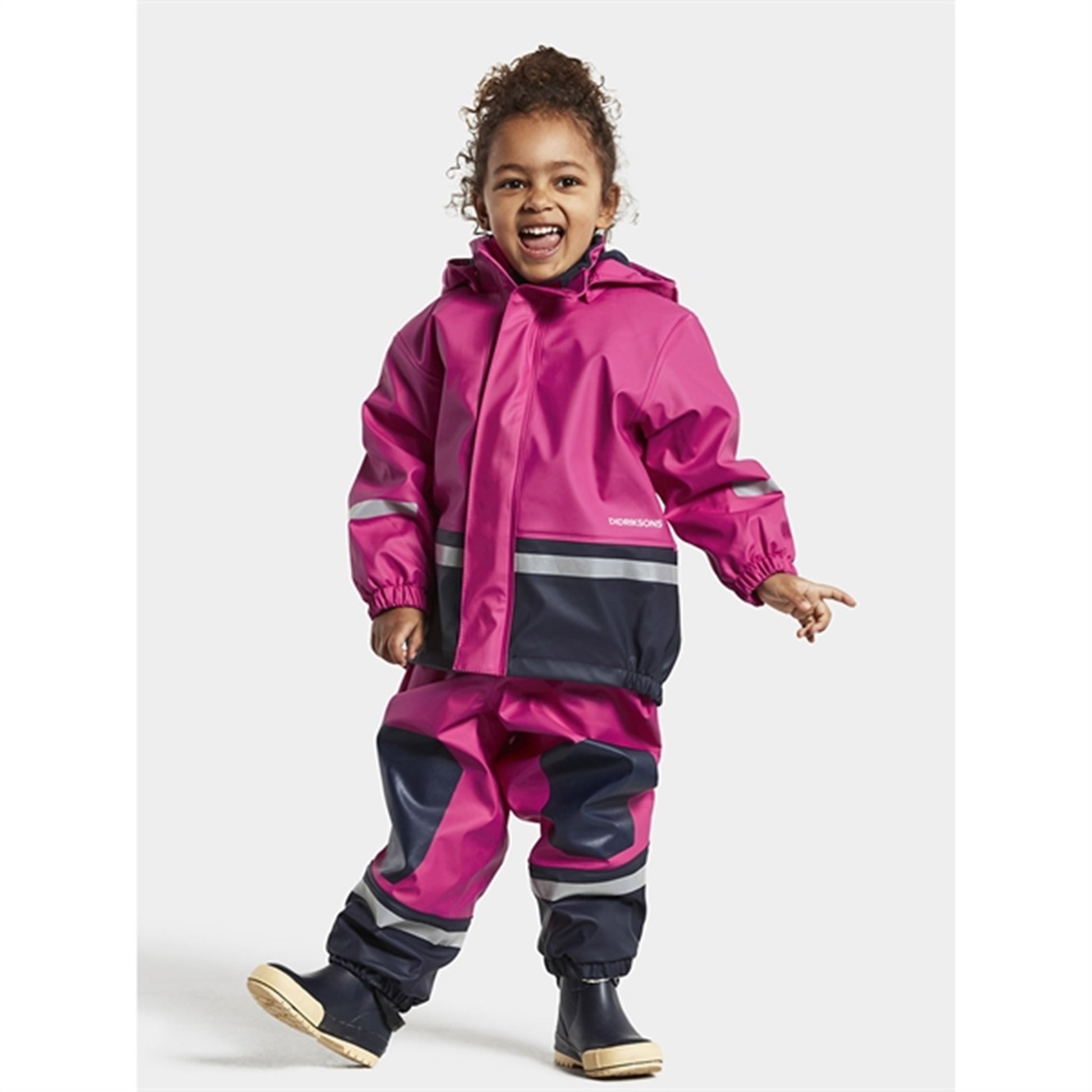 Didriksons Boardman Kids Plastic Pink Rain Set