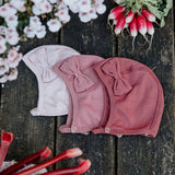 Racing Kids Baby Beanie Bow Light Rose
