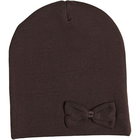 Racing Kids Beanie Windproof 2-layer Bow Chocolate Brown