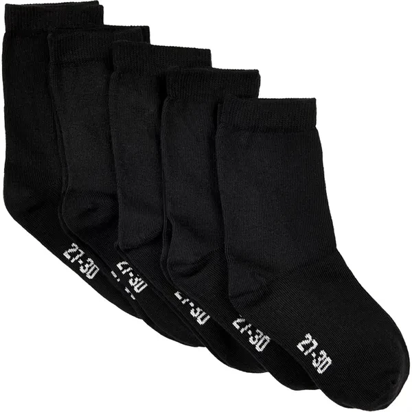 Minymo Black Socks 5-pack