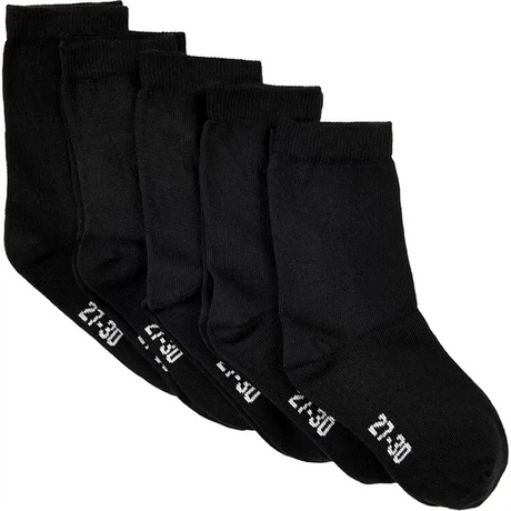 Minymo Black Socks 5-pack