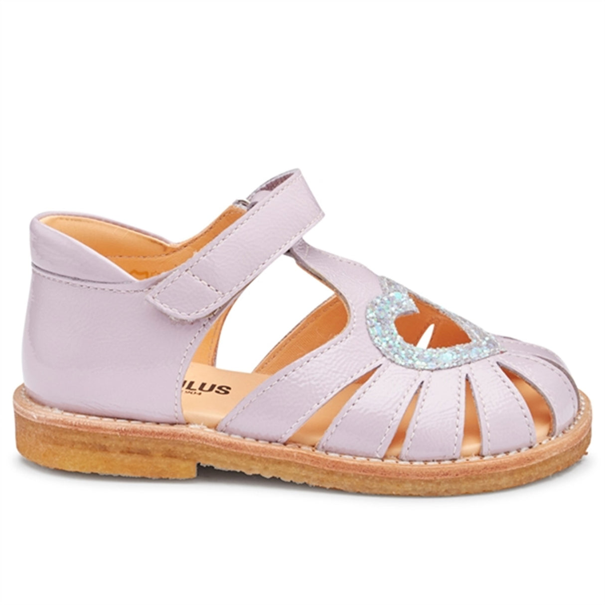 Angulus Hjerte Sandal W. Velcro Light Lilac/Mint Glitter