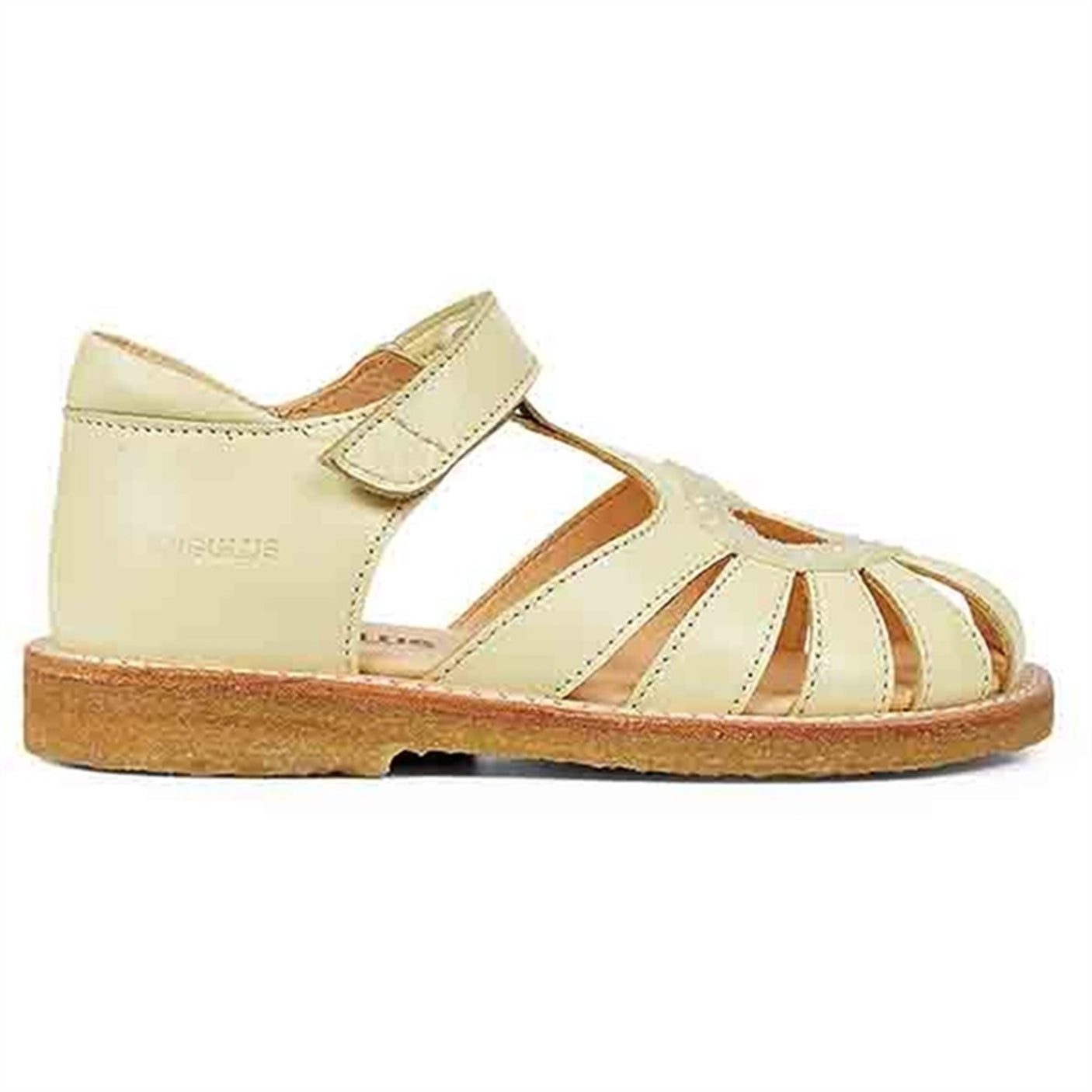 Angulus Hjerte Sandal W. Velcro Light Yellow/Light Yellow Glitter
