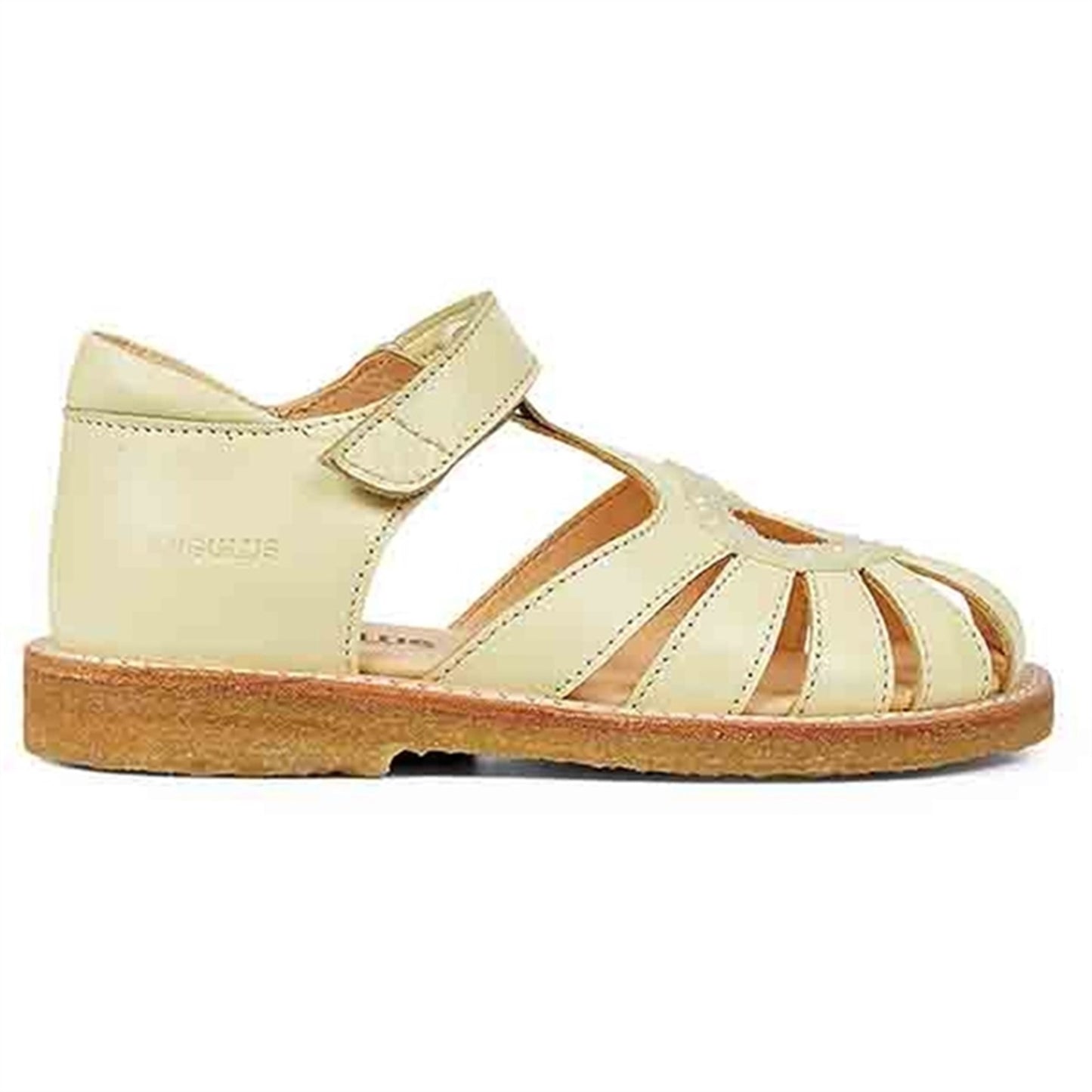 Angulus Hjerte Sandal W. Velcro Light Yellow/Light Yellow Glitter
