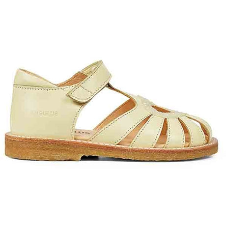 Angulus Hjerte Sandal W. Velcro Light Yellow/Light Yellow Glitter