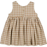 Wheat Golden Dove Check Pinafore Wrinkles Dress
