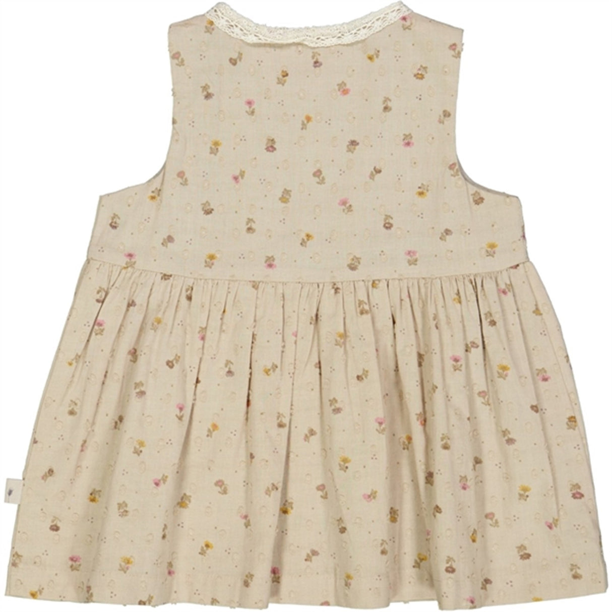 Wheat Fossil Flowers Dot Josephine Dress