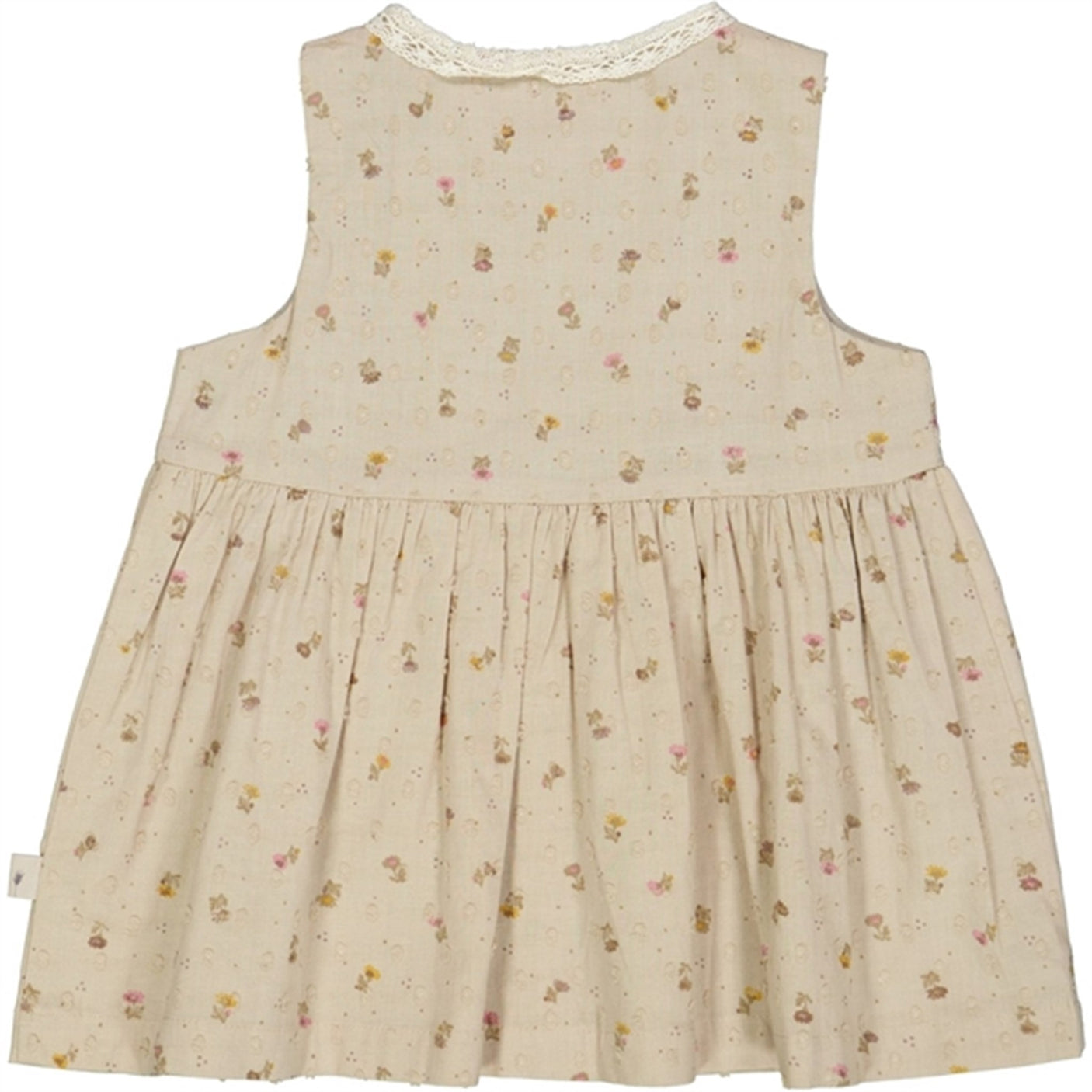 Wheat Fossil Flowers Dot Josephine Dress