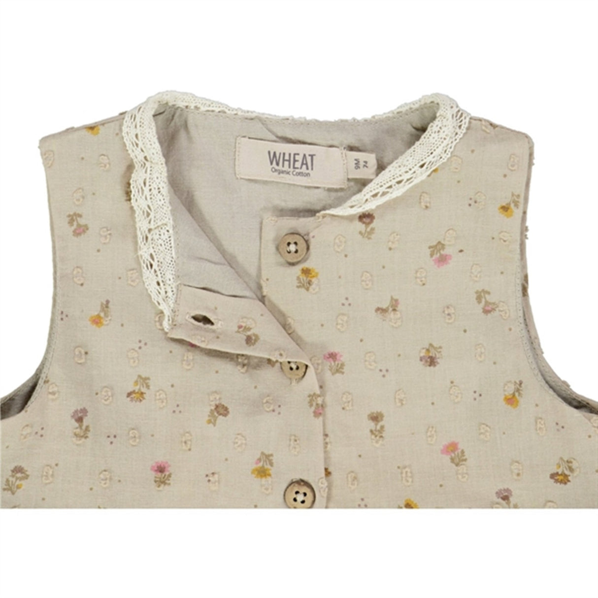Wheat Fossil Flowers Dot Josephine Dress