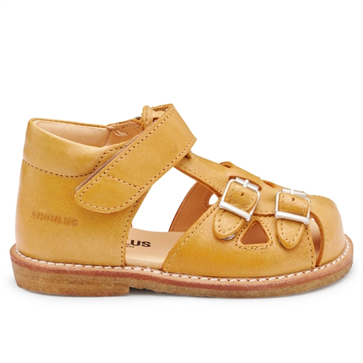 Angulus Starter Sandal W. Velcro And Buckles Camel