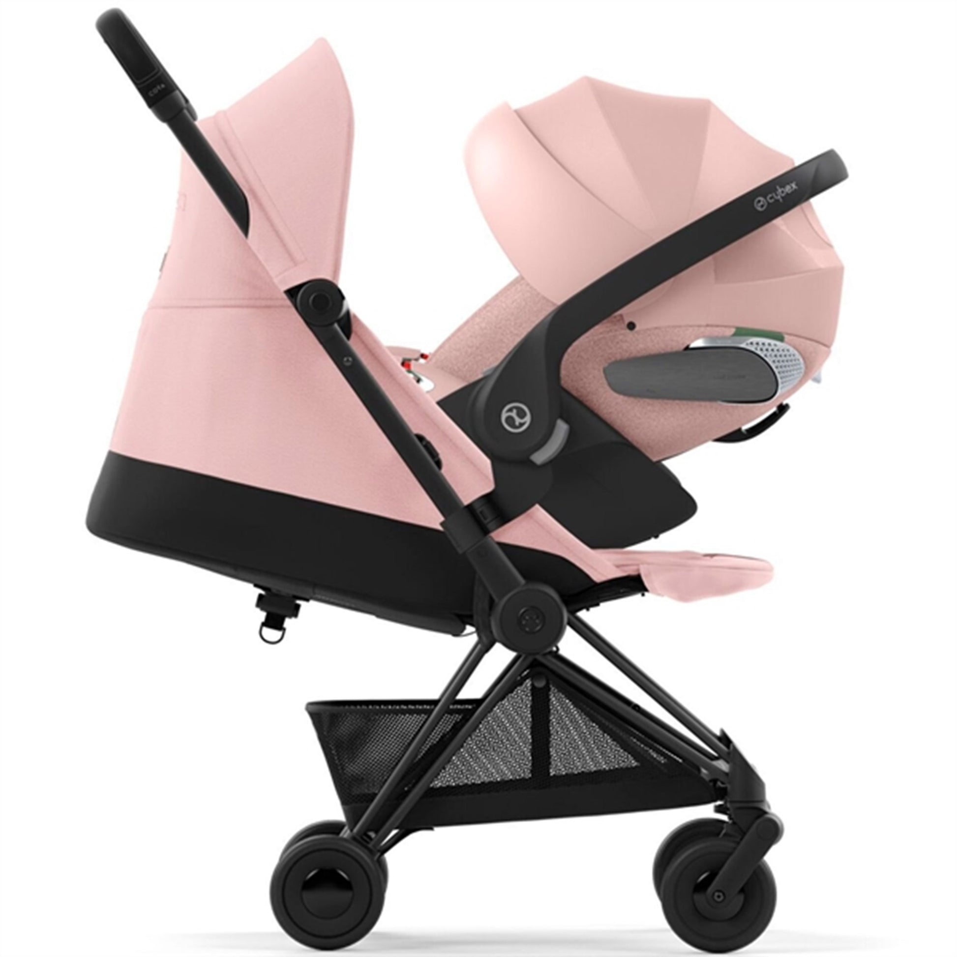 Cybex Coya Stroller Matt Black Peach Pink