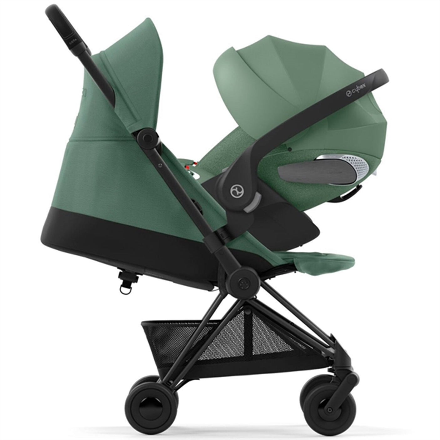 Cybex Coya Stroller Matt Black Leaf Green