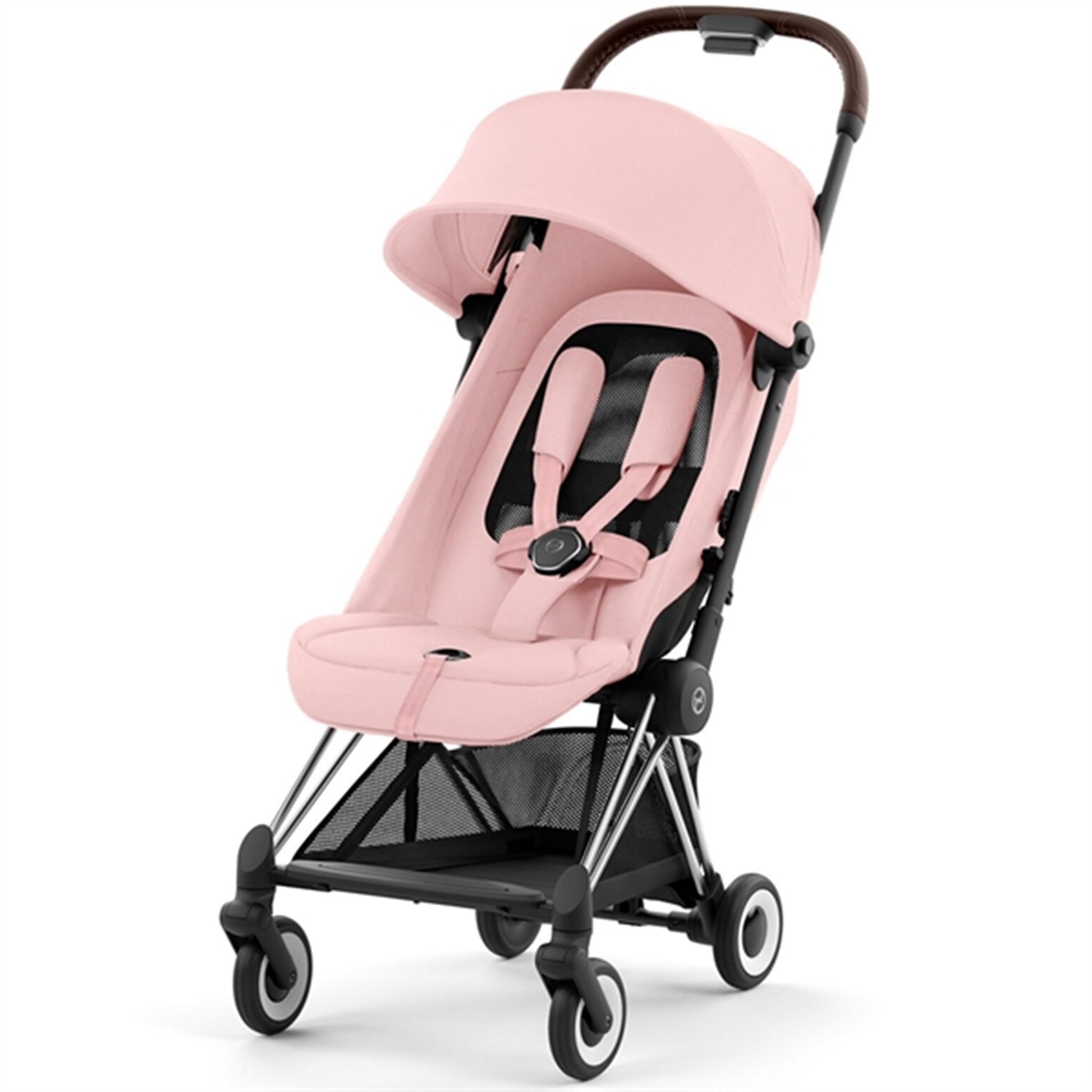 Cybex COYA Stroller Chrome Dark Brown Peach Pink