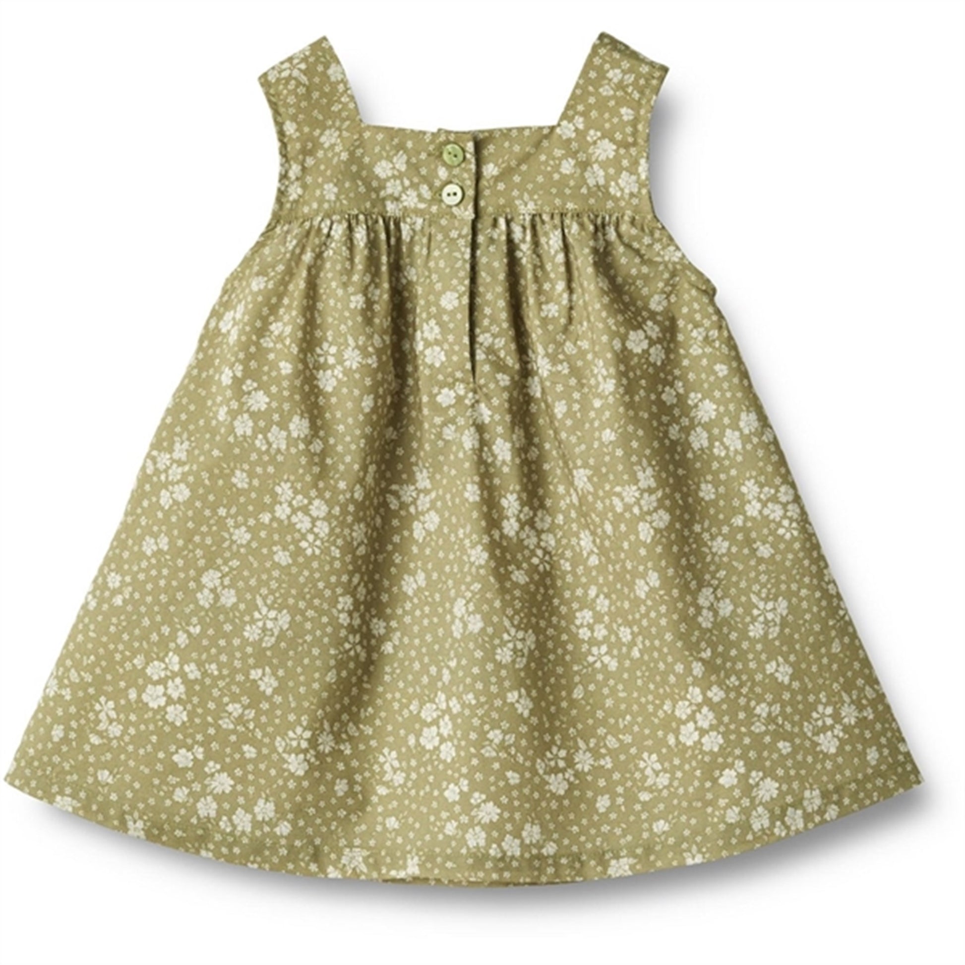 Wheat Green Flowers Dress Ayla