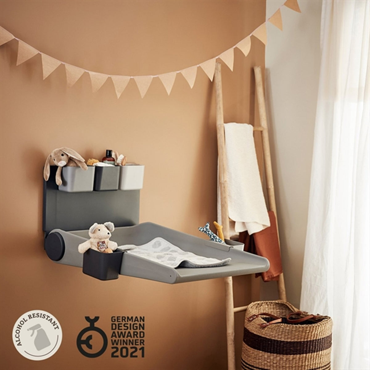 Leander Change Table Buy Leander Wally Wall Mounted Changing Table Dusty Grey | Luksusbaby