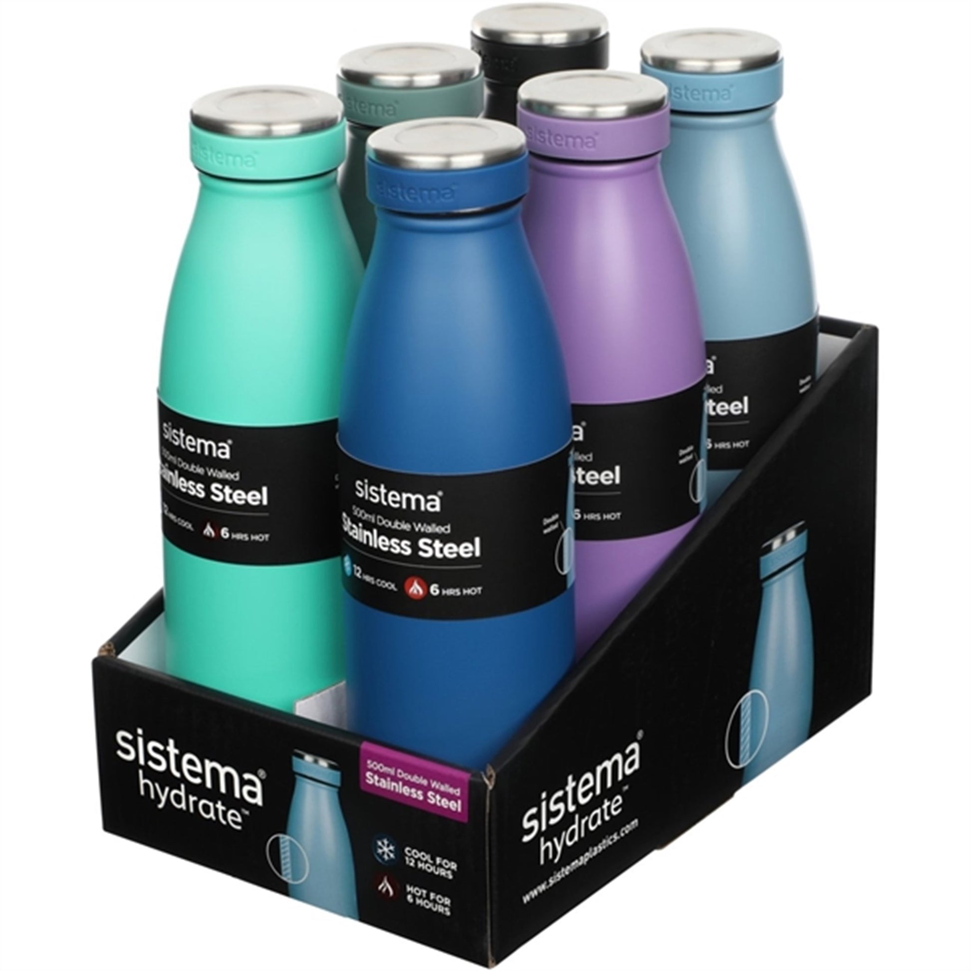 Sistema Stainless Steel Drink Bottle 500 ml Misty Purple