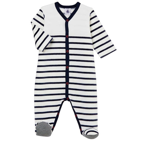 Petit Bateau Body Suit Dors Bien White/Black Stripes