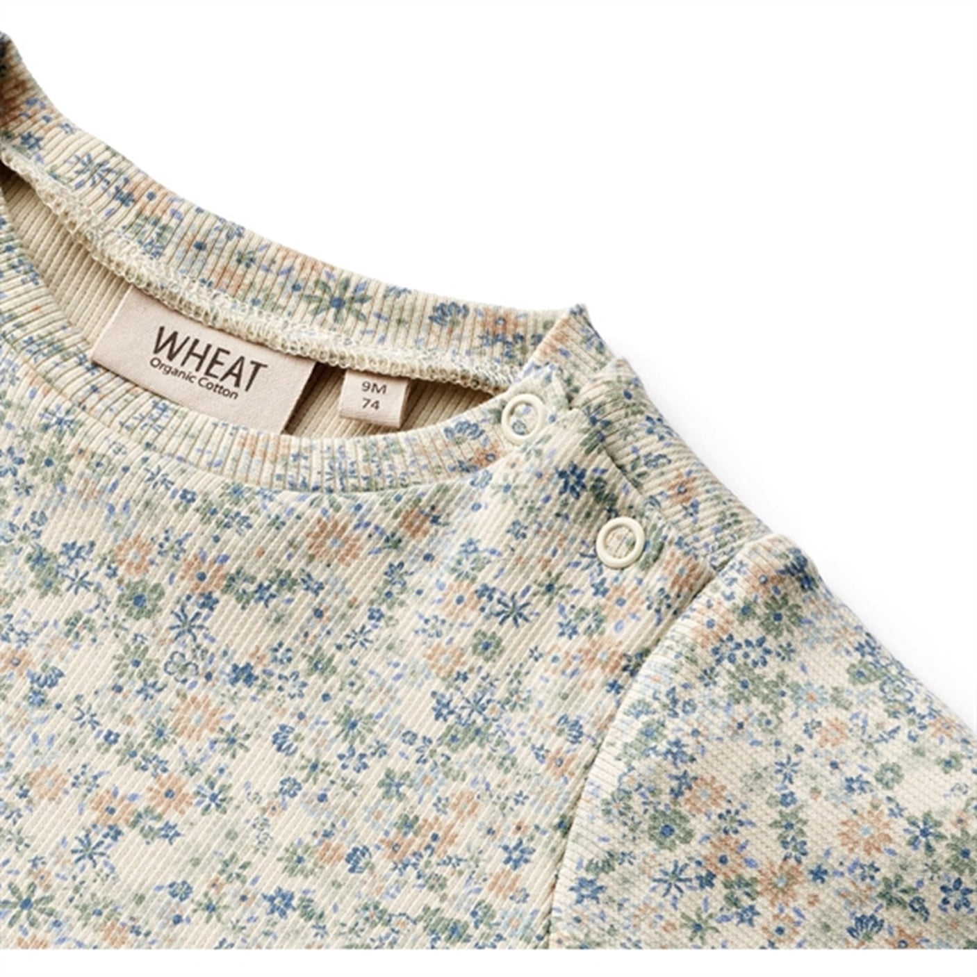 Wheat Sandshell Mini Flowers Jersey Dress Anna