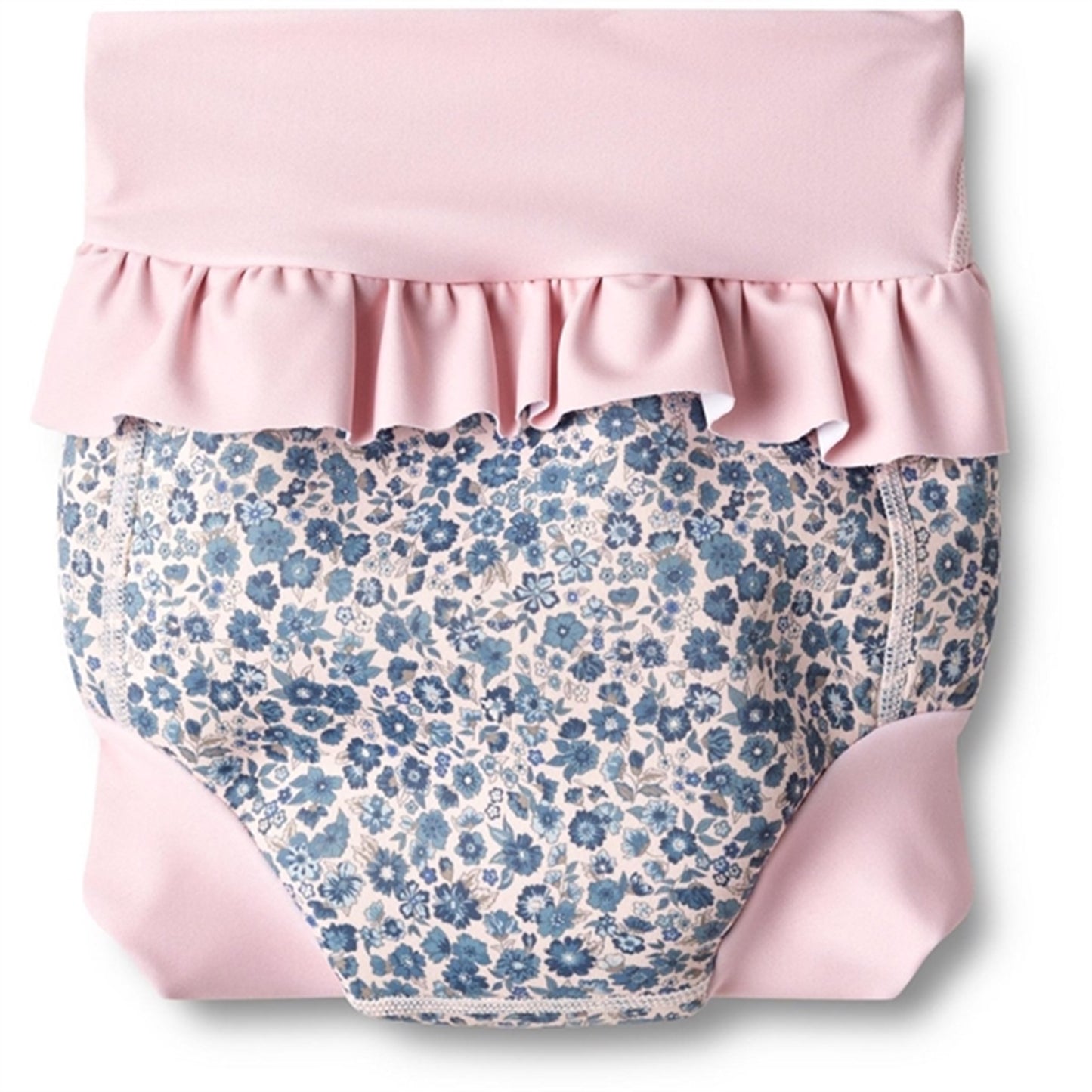 Wheat Blue Flower Meadow Neoprene Swim Pants Ruffle