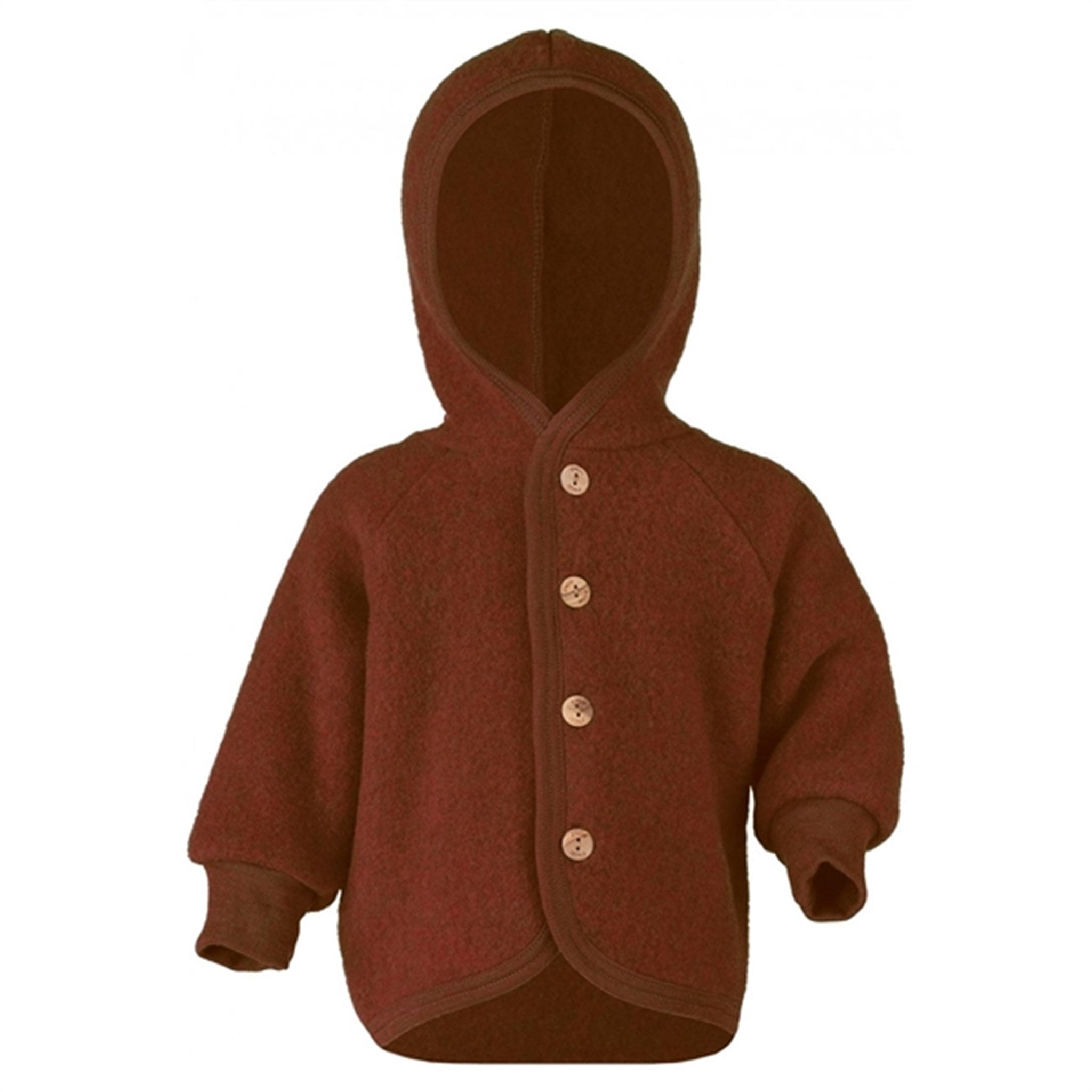 Engel Hooded Jacket with Wooden Buttons Cinnamon Mélange