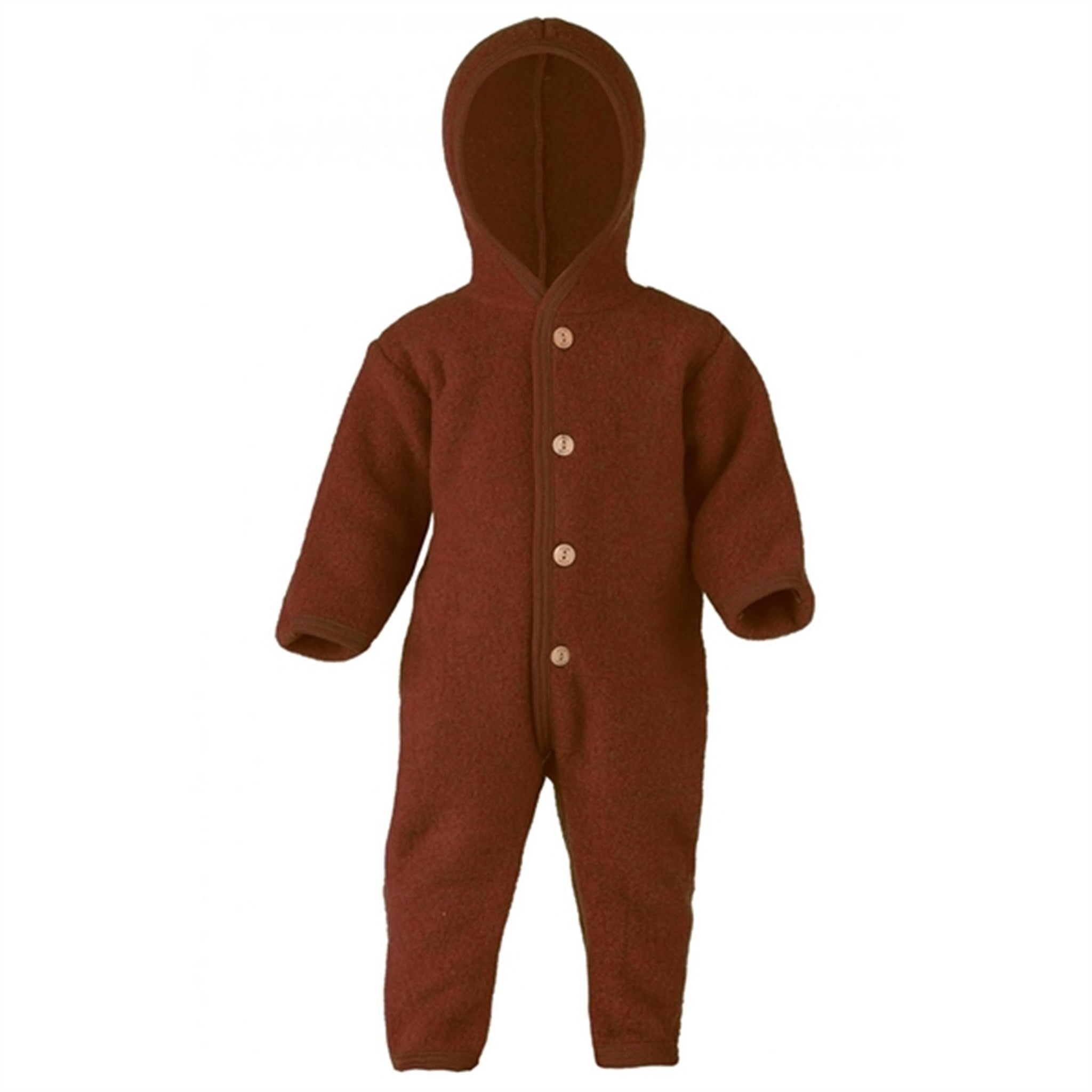 Engel Hooded Overall w. Buttons Cinnamon Mélange