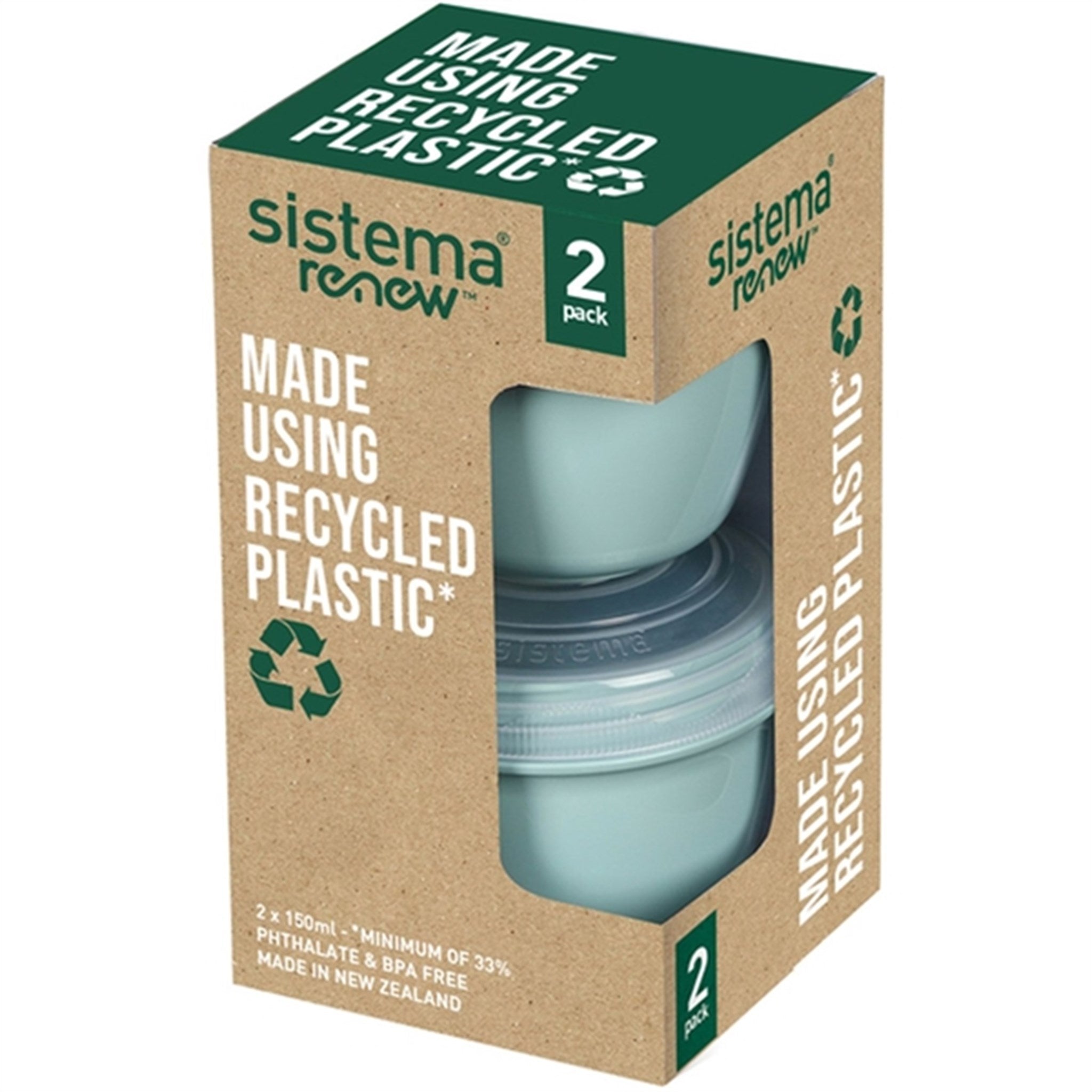"Sistema Renew To-Go 酸奶盒 2 包薄荷色 - 便捷和环保的酸奶容器