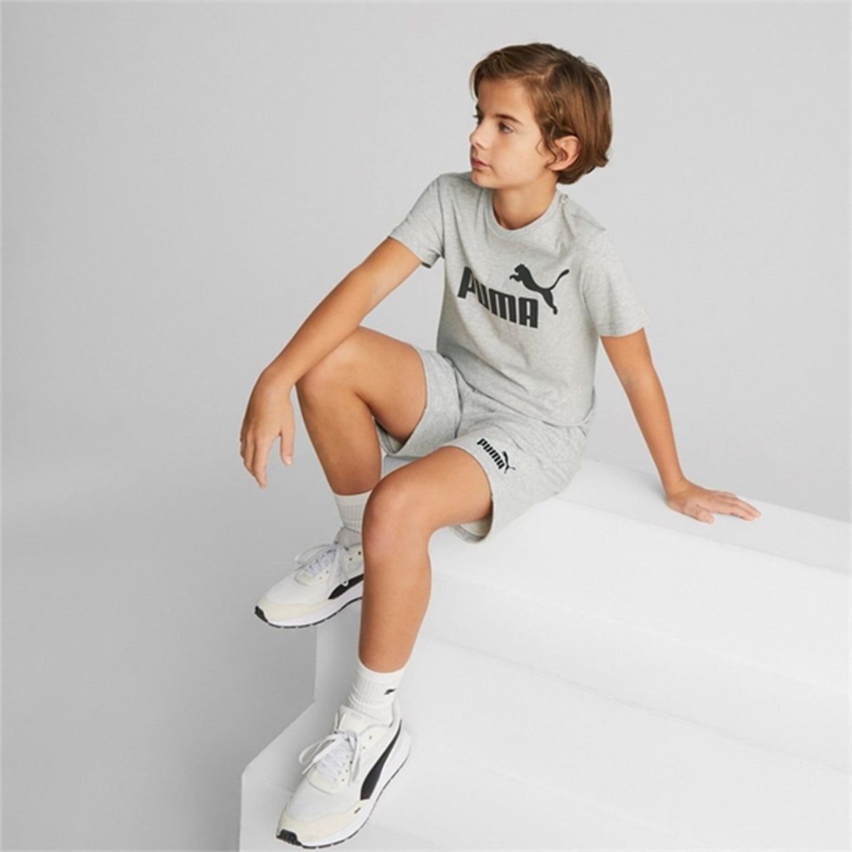 Puma ESS Sweat Shorts Light Gray Heather