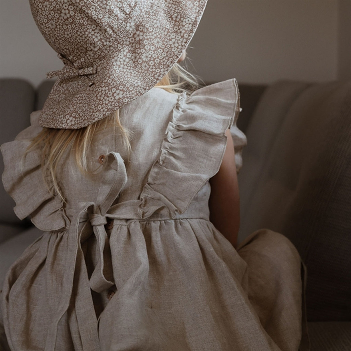 Huttelihut sabell Linen Kjole Khaki