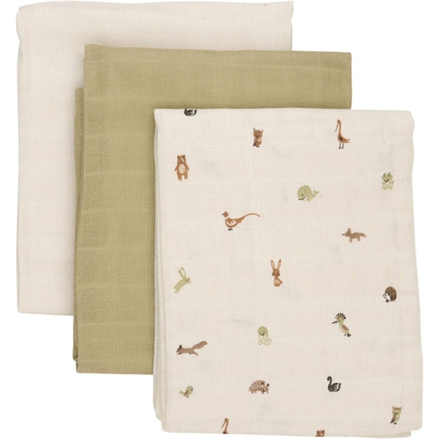 Pippi Organic Muslin Cloths 4-pack Woodsmoke