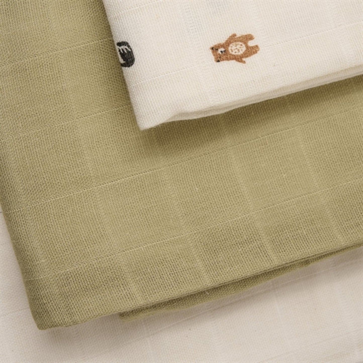 Pippi Organic Muslin Cloths 4-pack Woodsmoke