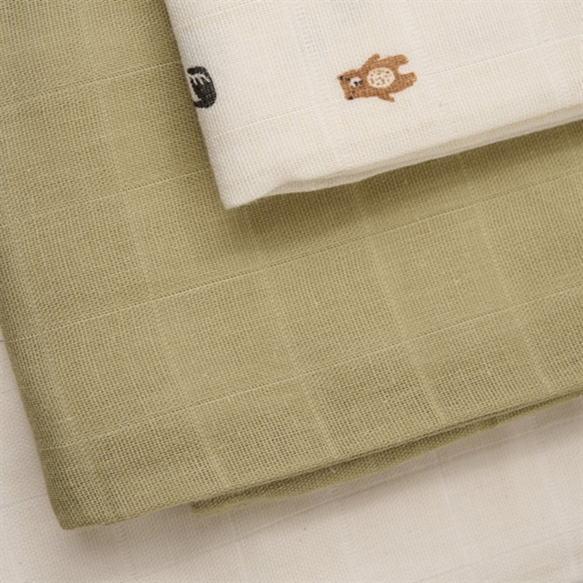 Pippi Organic Muslin Cloths 4-pack Woodsmoke